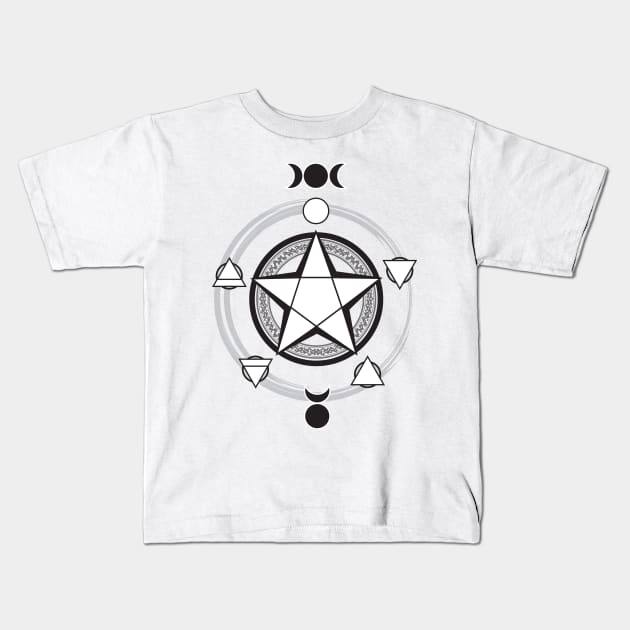 Elemental Pentagram Kids T-Shirt by The Cuban Witch